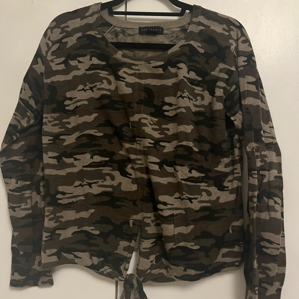 Sanctuary Tie Camo Long Sleeve